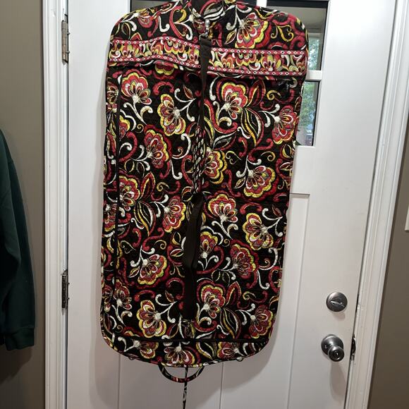 VERA BRADLEY Hanging Garment Bag - PUCCINI - Brown Pink Yellow Floral - Picture 1 of 8